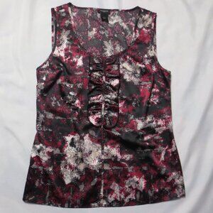 ANN TAYLOR womens TANK TOP career SLEEVELESS lightweight BLOUSE purple SIZE 4